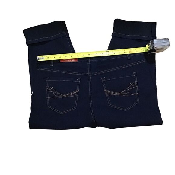 Navy blue denim cropped length jeans - Picture 9 of 12
